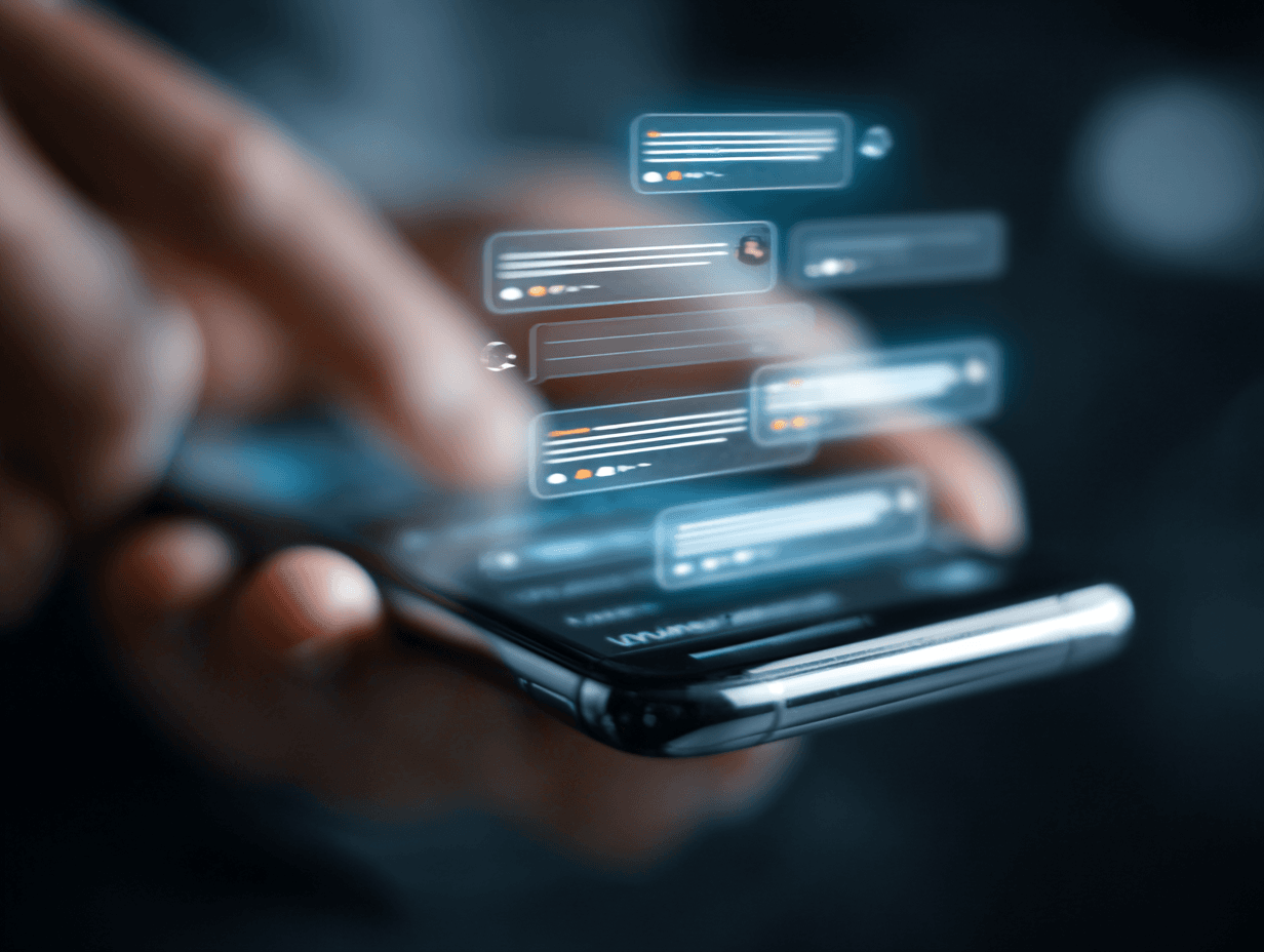 AI chatbot interface showing intelligent client conversation